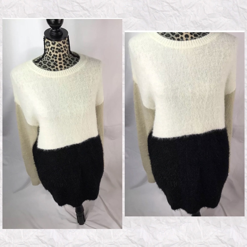 A.n.a Funky Furry Color Block Sweater